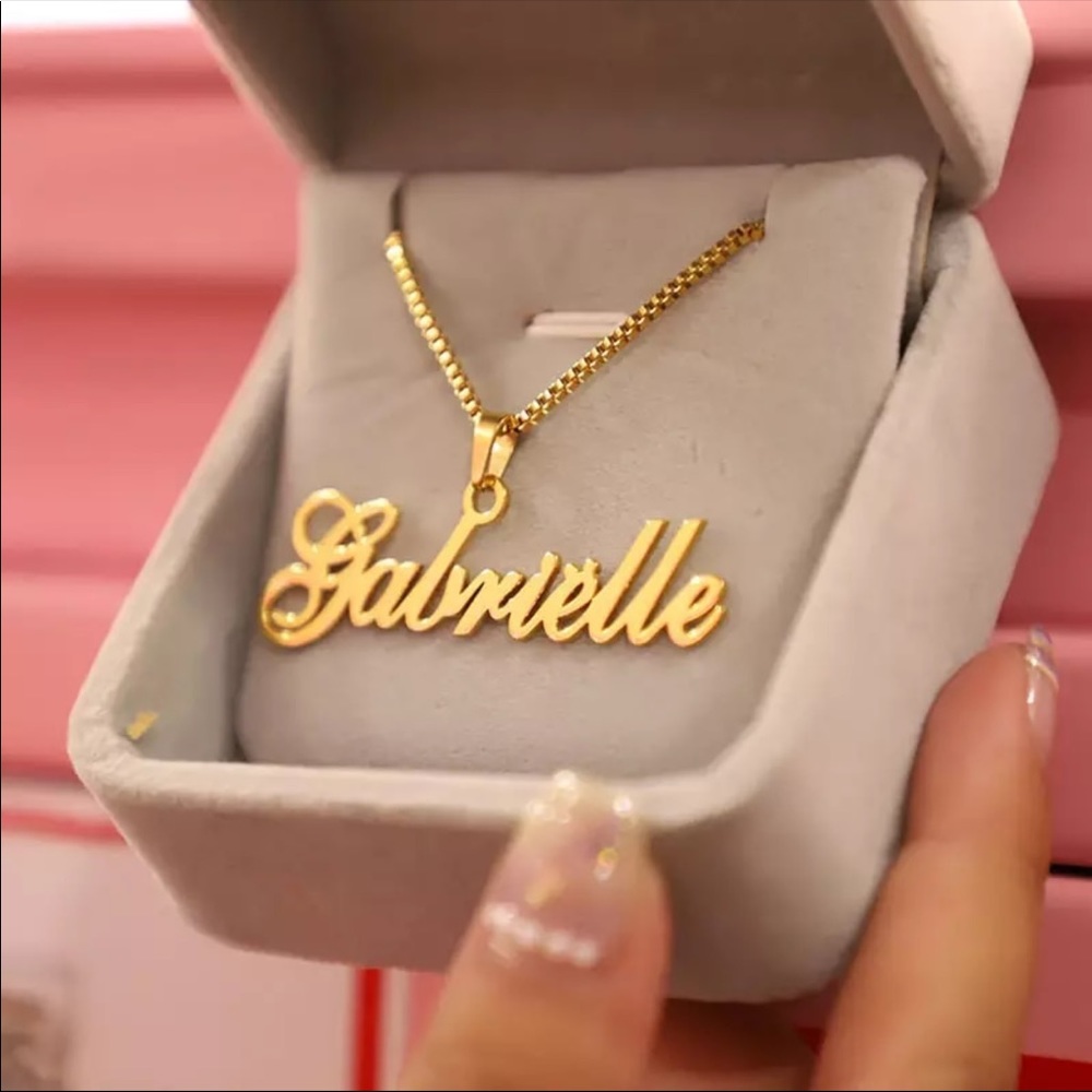 Custom Personalized Name Necklace Rose Gold Silver - Picture 1 of 13